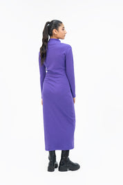 Long Knitted Dress - Purple