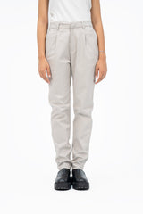 Relaxed Fit Pleated Straight Pant - Stone