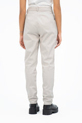 Relaxed Fit Pleated Straight Pant - Stone