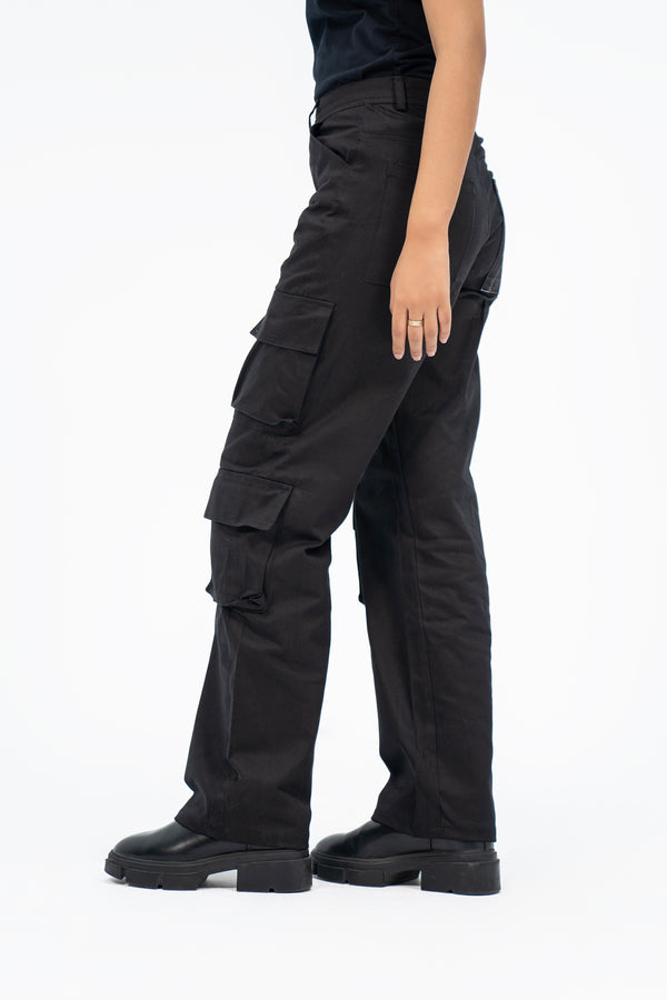 Double Pocket Cargo Pant - Black