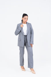 Straight Fit Suit Blazer - Grey