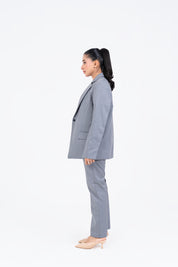 Straight Fit Suit Blazer - Grey