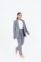 Straight Fit Suit Blazer - Grey