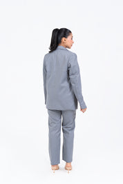 Straight Fit Suit Blazer - Grey