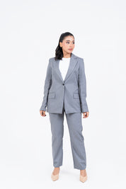 Straight Fit Suit Blazer - Grey