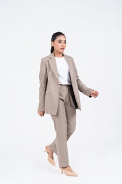 Straight Fit Suit Blazer - Beige