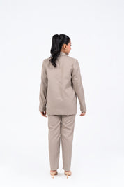 Straight Fit Suit Blazer - Beige