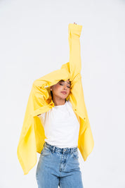 Oversized Flowy Shirt - Light Yellow