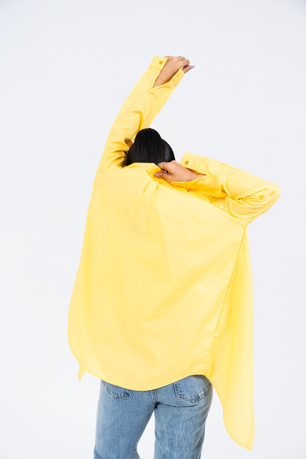 Oversized Flowy Shirt - Light Yellow