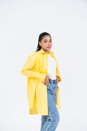 Oversized Flowy Shirt - Light Yellow
