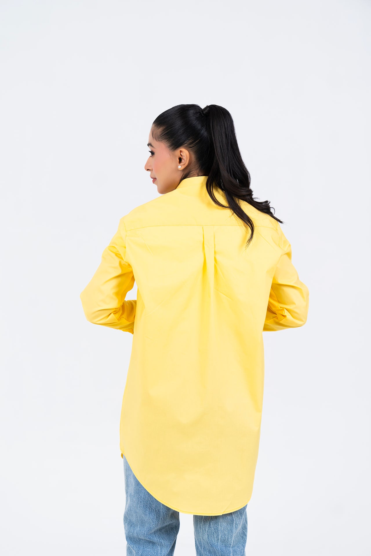 Oversized Flowy Shirt - Light Yellow