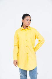 Oversized Flowy Shirt - Light Yellow