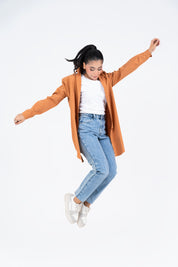 Oversized Flowy Shirt - Rust