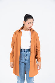 Oversized Flowy Shirt - Rust