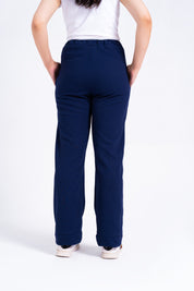 Wide Leg Pants in Waffle - Blue