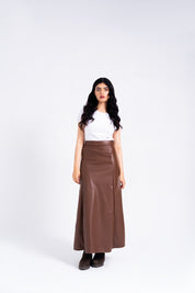 Leather Skirt - Brown