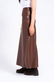 Leather Skirt - Brown