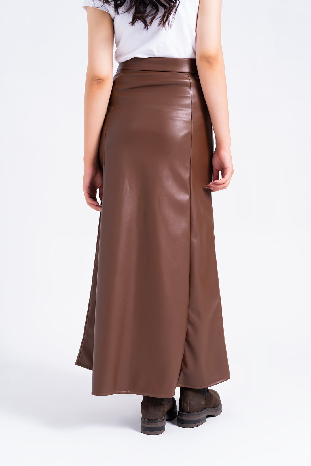 Leather Skirt - Brown