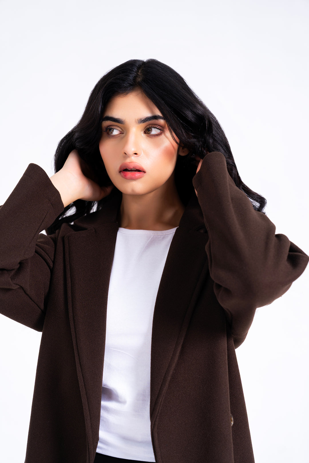 Oversized Belted Wool Coat - Chocolate Brown
