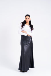 Leather Skirt - Black