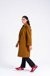 Double Breasted Wool Coat - Tan
