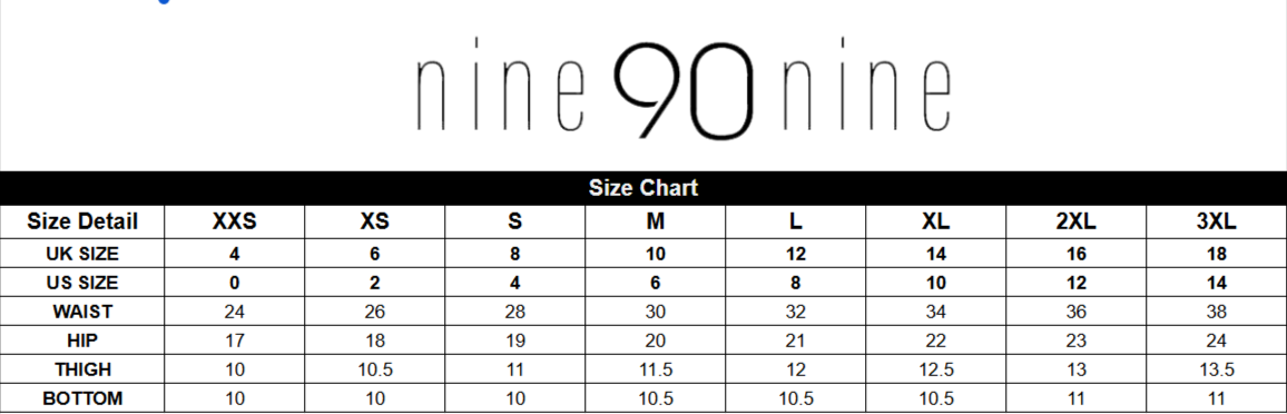Size chart