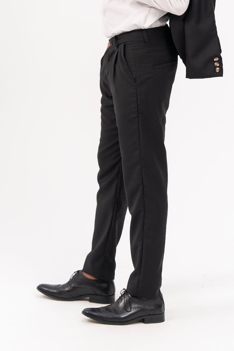 Men's Pleated Straight Pant - Black