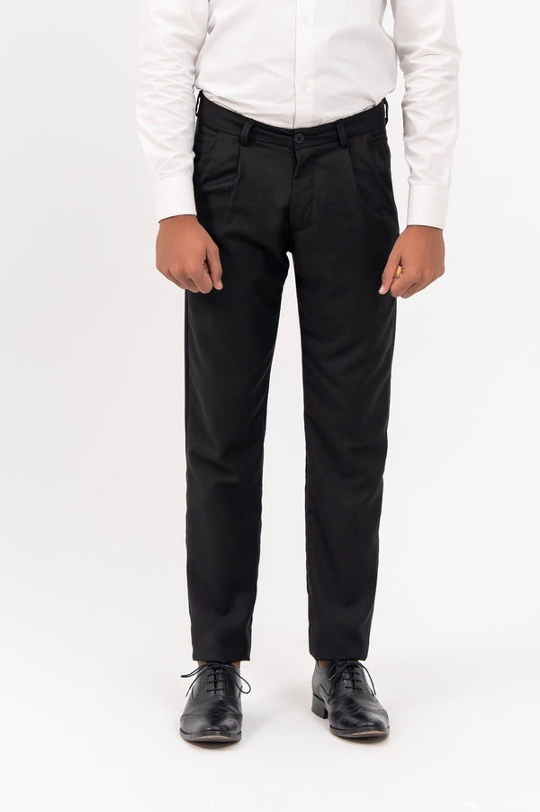 Men's Pleated Straight Pant - Black