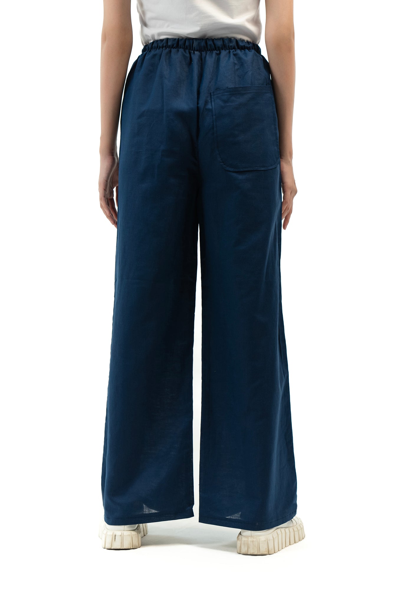 Pull-On Linen Pant - Navy Blue