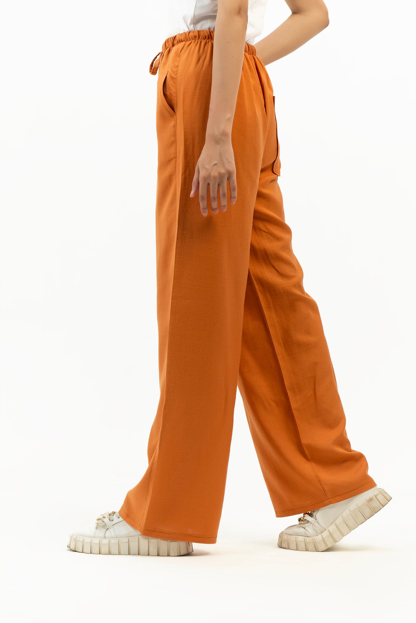 Pull-On Linen Pant - Rust
