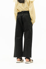 Girls Paperbag Pant with Patch Pocket - Black