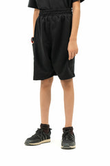 Boys Cargo Short in Terry - Black