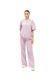 Wide Leg Terry Pant - Light Purple