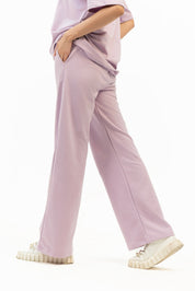 Wide Leg Terry Pant - Light Purple