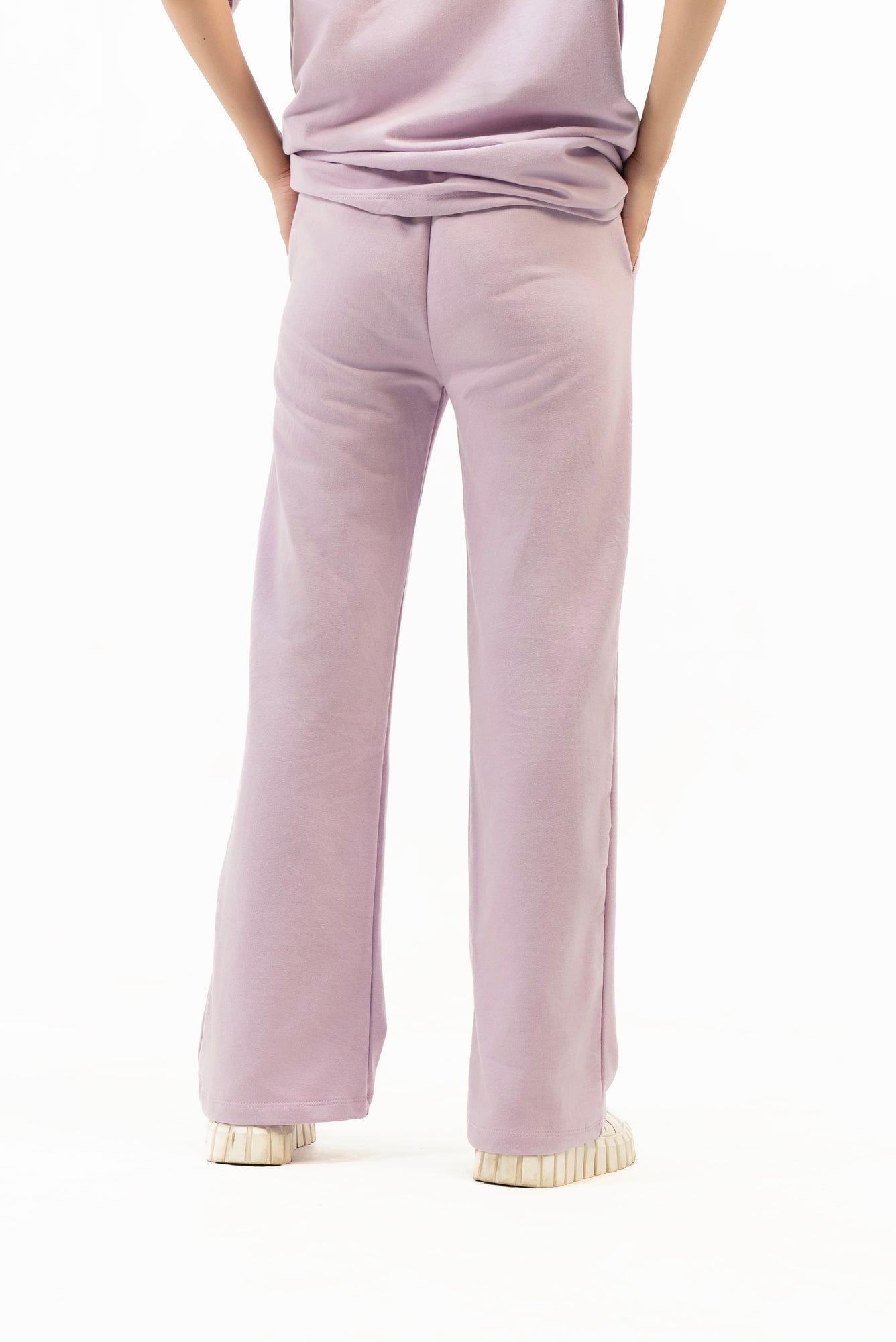Wide Leg Terry Pant - Light Purple