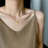 Gold Bar Shaped Pendant Necklace