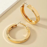 Satin Round Hoop Earrings Chunky golden Hoop