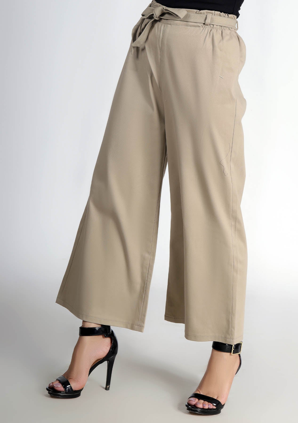 Tie Waist Culotte - Beige