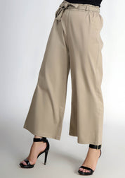 Tie Waist Culotte - Beige