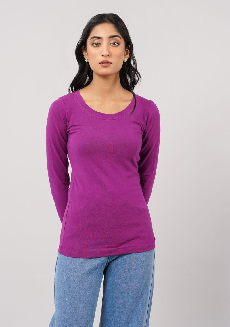 Scoop Neck T-Shirt - Purple