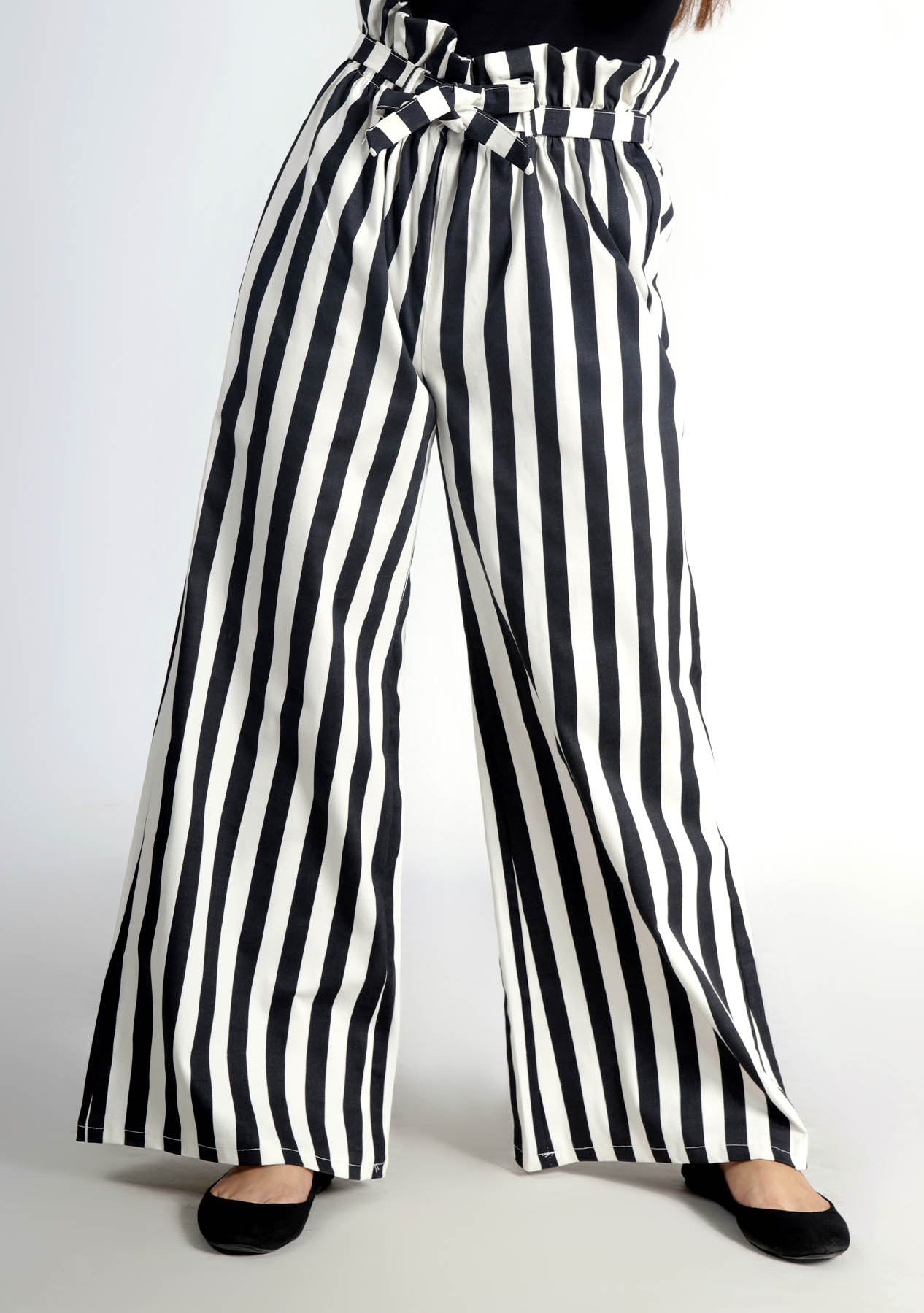 western pant - wide leg paper bag pant - women pant pakistan