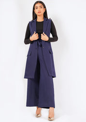 Long Vest - navy blue
