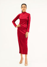 Bodycon Velvet Dress - maroon