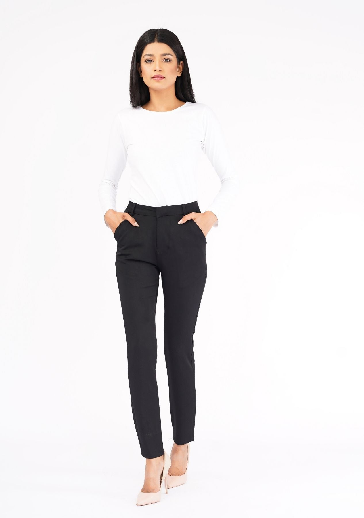 Straight Pant with Pockets - Black