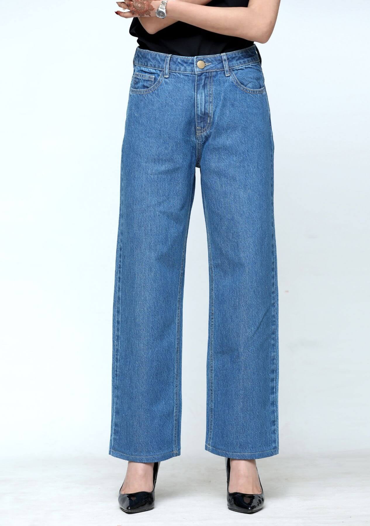 High rise Wide leg jean - denim jean for women