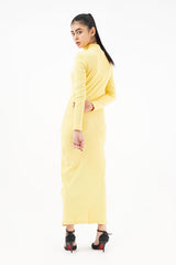 Long Knitted Dress - Lemon Yellow
