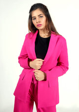 Long Blazer in Hot Pink