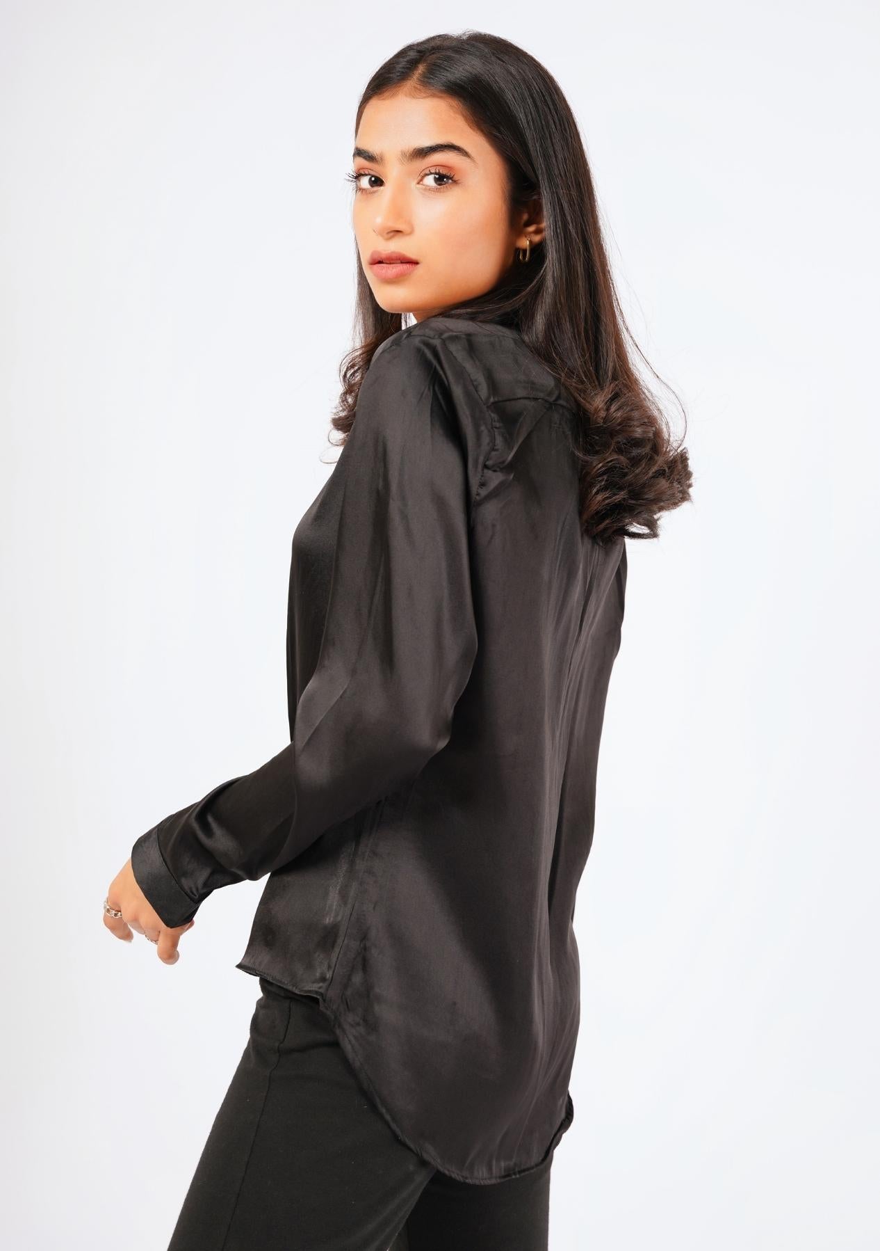 Satin Shirt - black