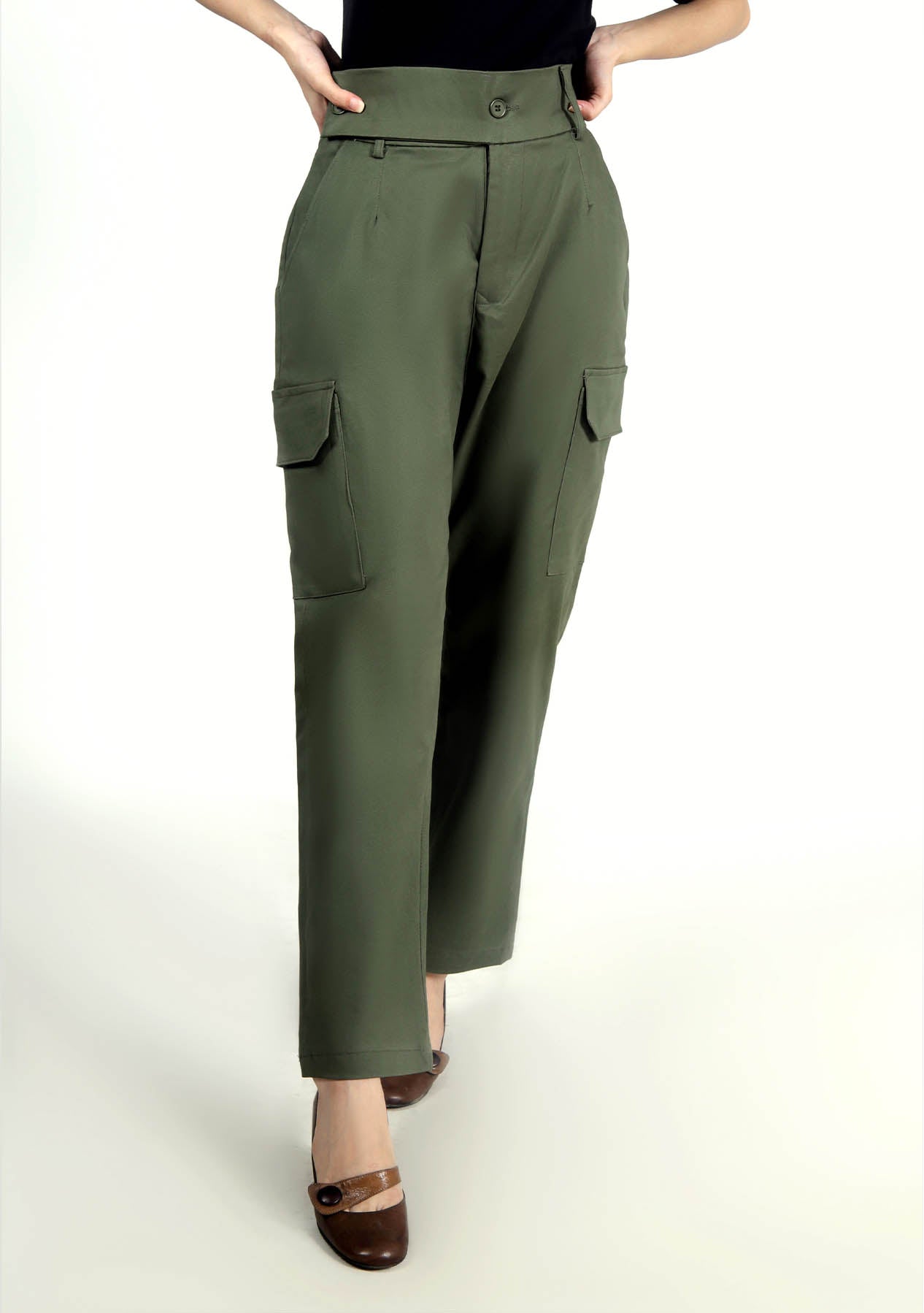 Flowy Cargo Pant - Green