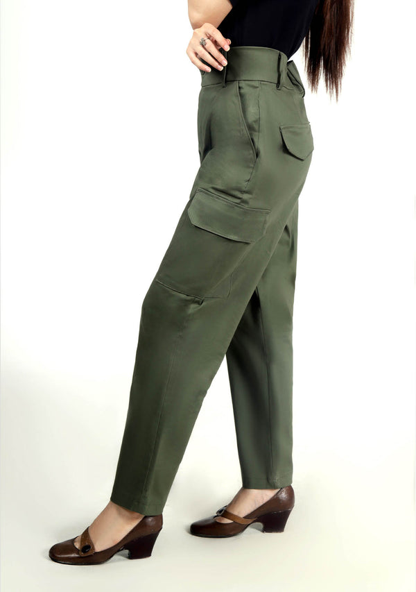 Flowy Cargo Pant - Green